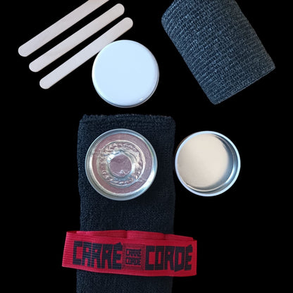 KIT BRACELET ÉPONGE CARRÉ CORDÉ + BOÎTE À VASELINE