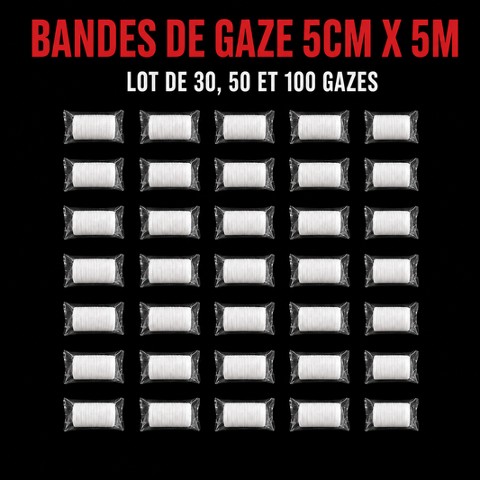 VENTE EN GROS : Bande gaze 5cm x 5m par 30/50/100