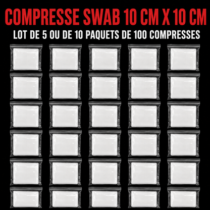 VENTE EN GROS : Compresses Gaze SWAB 10CM X 10CM par 5 ou 10