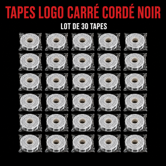 VENTE EN GROS : TAPE LOGO NOIR 2.5cm x 13.7m par 30